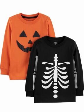 Carter's Simple Joy Long-sleeve Halloween Tees 3-6 Months